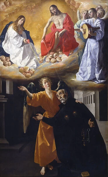 The vision of Saint Alphonsus Rodriguez. Artist: Zurbaran, Francisco, de (1598-1664)
