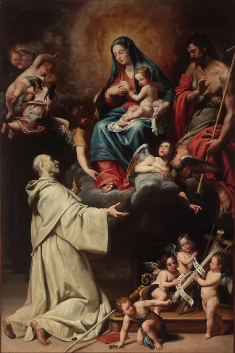 Framed Print : The Vision of Saint Bernard, 1643. Creator: Fiasella, Domenico (1589-1669) Framed Print : The Vision of Saint Bernard, 1643. Creator: Fiasella, Domenico (1589-1669)