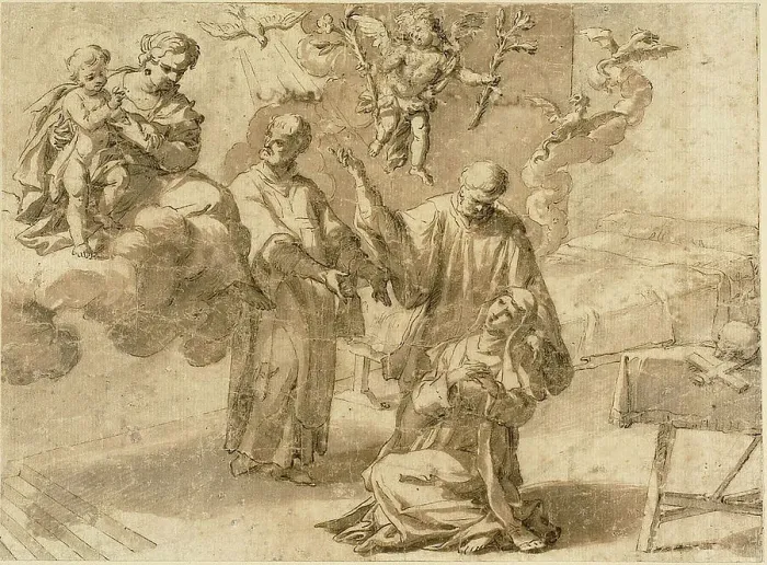 Framed Print : Vision of Saint Catherine of Siena, n.d. Creator: Alessandro Turchi Framed Print : Vision of Saint Catherine of Siena, n.d. Creator: Alessandro Turchi