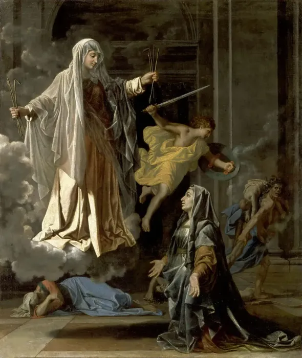 Framed Print : The Vision of Saint Frances of Rome, ca 1657. Creator: Poussin, Nicolas (1594-1665) Framed Print : The Vision of Saint Frances of Rome, ca 1657. Creator: Poussin, Nicolas (1594-1665)