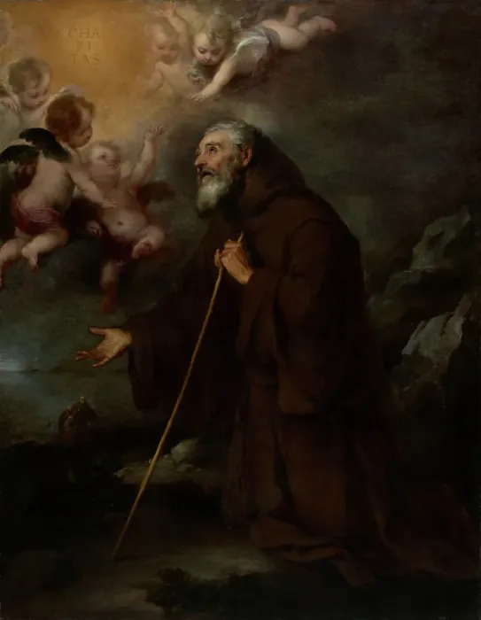 Framed Print : The Vision of Saint Francis of Paola, about 1670. Creator: Bartolome Esteban Murillo Framed Print : The Vision of Saint Francis of Paola, about 1670. Creator: Bartolome Esteban Murillo
