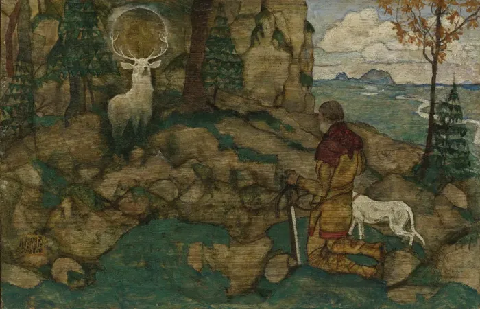 Framed Print : The vision of Saint Hubert, 1916. Artist: Schiele, Egon (1890-1918) Framed Print : The vision of Saint Hubert, 1916. Artist: Schiele, Egon (1890-1918)