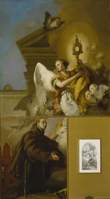 Framed Print : The Vision of Saint Paschal Baylon, 1767-1769. Artist: Tiepolo, Giambattista (1696-1770) Framed Print : The Vision of Saint Paschal Baylon, 1767-1769. Artist: Tiepolo, Giambattista (1696-1770)