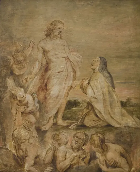 Framed Print : The Vision of Saint Teresa of Avila, c. 1635. Creator: Rubens, Pieter Paul (1577-1640)