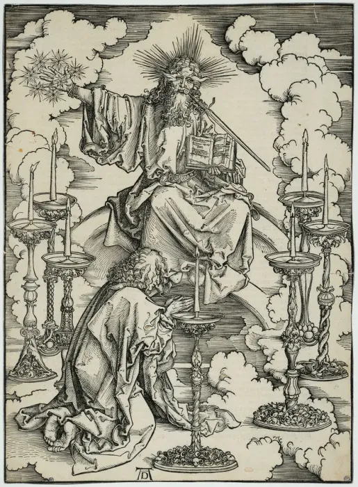 Framed Print : The Vision of the Seven Candlesticks