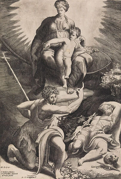 The Vision of St. Jerome. Creator: Giulio Bonasone