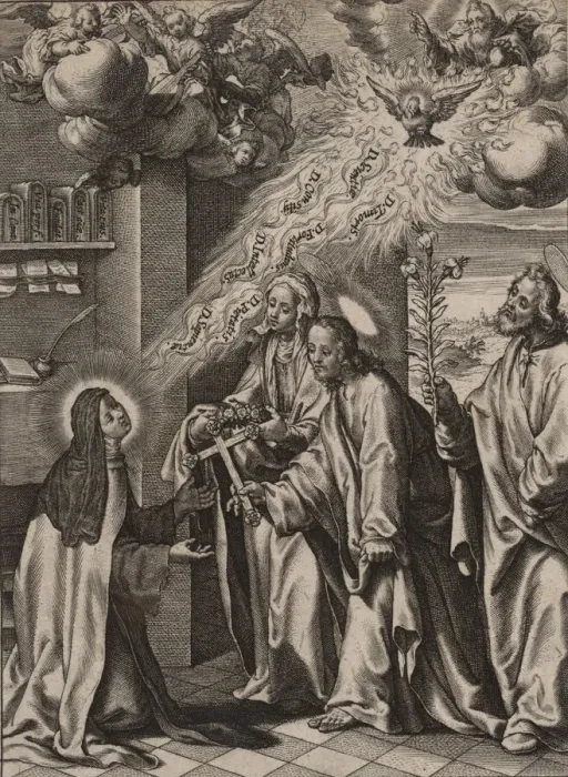 Framed Print : The Vision of St. Theresa, 1570-1604. Creator: Antonius Wierix Framed Print : The Vision of St. Theresa, 1570-1604. Creator: Antonius Wierix