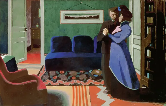 Framed Print : The Visit, 1899. Creator: Vallotton, Felix Edouard (1865-1925) Framed Print : The Visit, 1899. Creator: Vallotton, Felix Edouard (1865-1925)