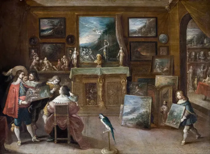 Framed Print : A visit to the Art Dealer. Artist: Francken, Frans, the Younger (1581-1642) Framed Print : A visit to the Art Dealer. Artist: Francken, Frans, the Younger (1581-1642)