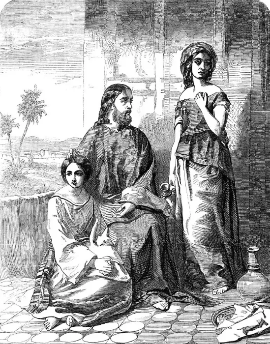 Framed Print : The Visit to Bethany - painted by A. B. Clay - from the Exhibition of the National Institution, 18 Creator: Unknown. The Visit to Bethany - painted by A. B. Clay - from the Exhibition of the National Institution, 18 Creator: Unknown Framed Print : The Visit to Bethany - painted by A. B. Clay - from the Exhibition of the National Institution, 18 Creator: Unknown. The Visit to Bethany - painted by A. B. Clay - from the Exhibition of the National Institution, 18 Creator: Unknown