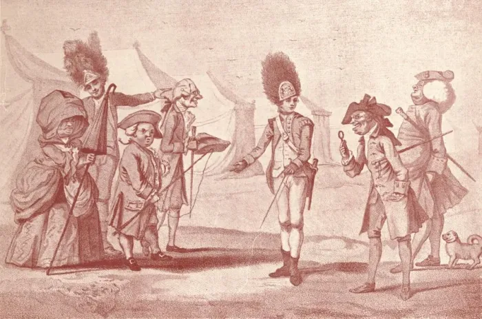 Framed Print : A Visit To Camp, c1800-1810, (1909). Artist: Henry William Bunbury Framed Print : A Visit To Camp, c1800-1810, (1909). Artist: Henry William Bunbury