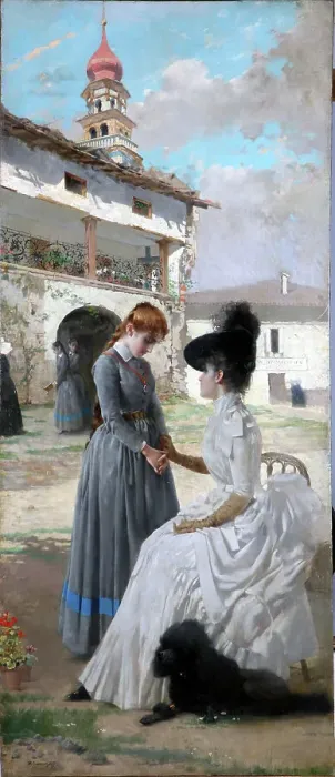 Framed Print : Visit to the convent, 1887 Framed Print : Visit to the convent, 1887