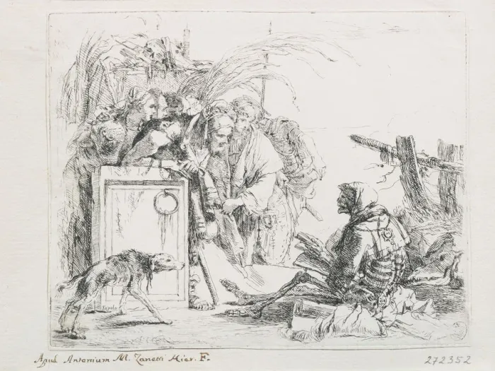 Framed Print : The visit at the death. From the Series Capriccios, Mid of the 18th cen Artist: Tiepolo, Giambattista (1696-1770) Framed Print : The visit at the death. From the Series Capriccios, Mid of the 18th cen Artist: Tiepolo, Giambattista (1696-1770)