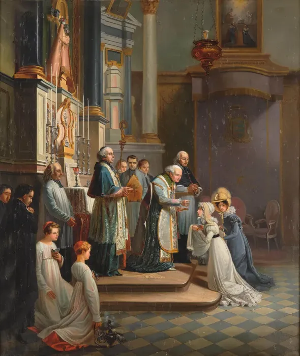 Framed Print : Visit of the Duchess of Berry to the Church of Notre Dame de Liesse in April 1819 Framed Print : Visit of the Duchess of Berry to the Church of Notre Dame de Liesse in April 1819