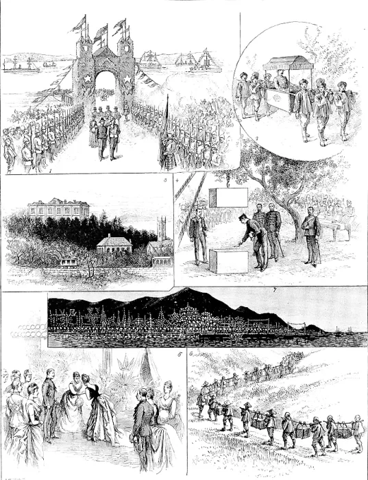 Framed Print : Visit of the Duke and Duchess of Connaught to Hong-Kong, 1890. Creator: Carl Hentschel Framed Print : Visit of the Duke and Duchess of Connaught to Hong-Kong, 1890. Creator: Carl Hentschel