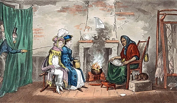 A visit to a fortune teller, early 19th century. Artist: Isaac Robert Cruikshank