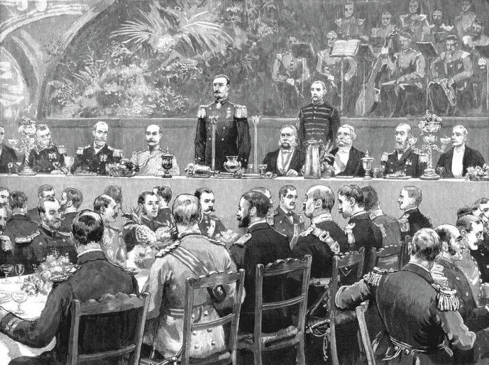 Framed Print : The Visit of the French Fleet: The Banquet at the Town Hall, 1891. Creator: Frank Dadd Framed Print : The Visit of the French Fleet: The Banquet at the Town Hall, 1891. Creator: Frank Dadd