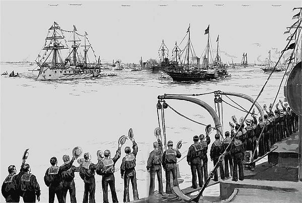 The Visit of the French Fleet: The Review at Spithead by HM The Queen, 1891 Creator: Unknown