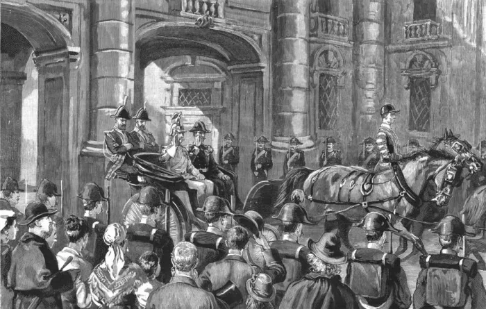 Framed Print : The Visit of the German Emperor to Rome; The Emperor and Prince Henry leaving the Vatican after th Creator: Unknown Framed Print : The Visit of the German Emperor to Rome; The Emperor and Prince Henry leaving the Vatican after th Creator: Unknown