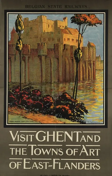 Framed Print : Visit Ghent and the Towns of Art of East-Flanders, 1920s. Creator: De Cramer, René (1876-1951) Framed Print : Visit Ghent and the Towns of Art of East-Flanders, 1920s. Creator: De Cramer, René (1876-1951)