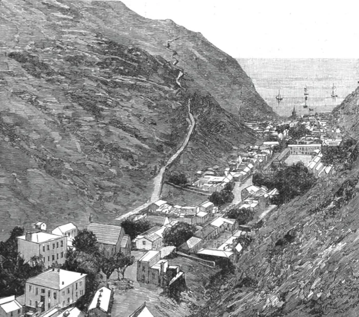 Framed Print : A Visit to the Island of St. Helena; Jamestown, from the Side Path, Looking North, 1890. Creator: Unknown Framed Print : A Visit to the Island of St. Helena; Jamestown, from the Side Path, Looking North, 1890. Creator: Unknown