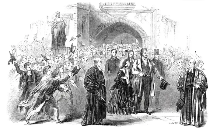 Framed Print : Visit of the King of the French and Queen Victoria to Eton College, 1844. Creator: Smyth Framed Print : Visit of the King of the French and Queen Victoria to Eton College, 1844. Creator: Smyth