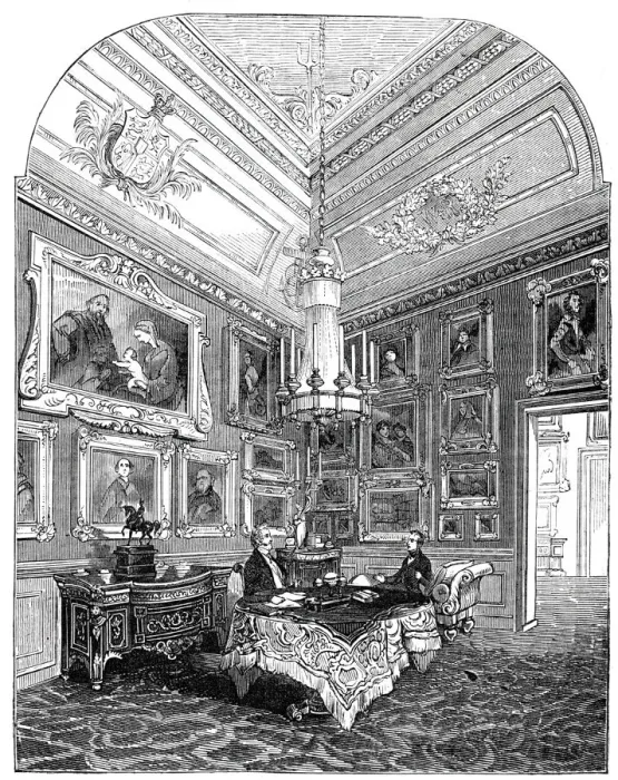 Framed Print : Visit of the King of the French to Queen Victoria - The Kings Closet, Windsor Castle Framed Print : Visit of the King of the French to Queen Victoria - The Kings Closet, Windsor Castle