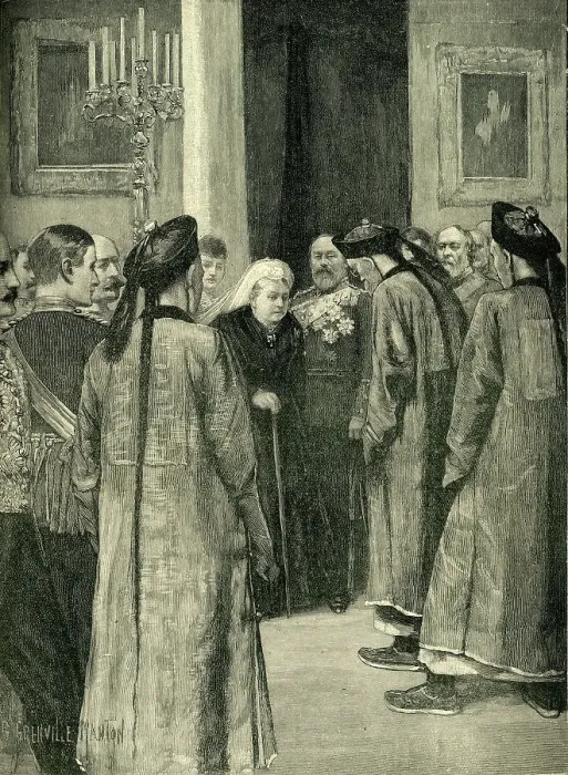 Framed Print : Visit of Li Hung Chang to the Queen at Osborne, c1900. Creator: George Henry Grenville Manton Framed Print : Visit of Li Hung Chang to the Queen at Osborne, c1900. Creator: George Henry Grenville Manton