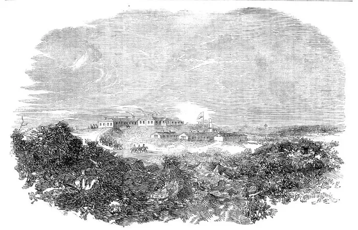 Framed Print : Visit of Her Majesty to the Camp, at Aldershott, 1856. Creator: Unknown Framed Print : Visit of Her Majesty to the Camp, at Aldershott, 1856. Creator: Unknown