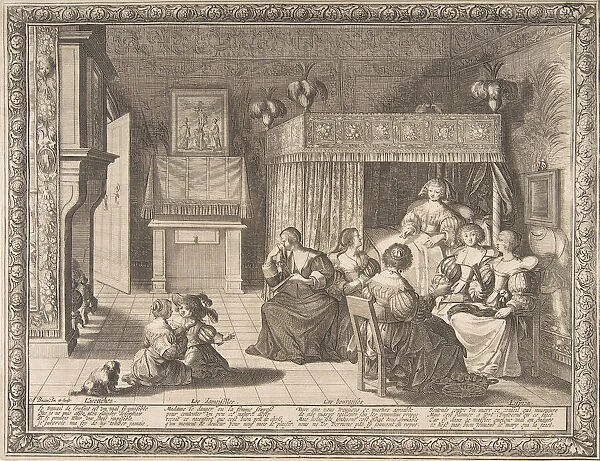 Visit to the New Mother, 1633. Creator: Abraham Bosse
