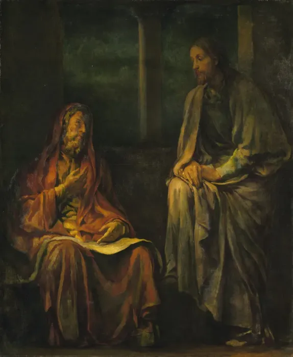 Framed Print : Visit of Nicodemus to Christ, 1880. Creator: John La Farge Framed Print : Visit of Nicodemus to Christ, 1880. Creator: John La Farge