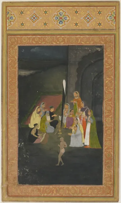 Framed Print : A visit at night to a mullah, 18th century. Creator: Unknown Framed Print : A visit at night to a mullah, 18th century. Creator: Unknown