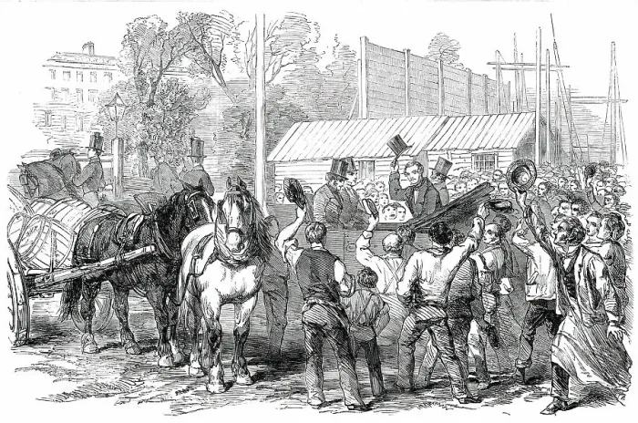 Framed Print : Visit of...Prince Albert to the Great Exhibition Building in Hyde Park... 1850. Creator: Unknown Framed Print : Visit of...Prince Albert to the Great Exhibition Building in Hyde Park... 1850. Creator: Unknown