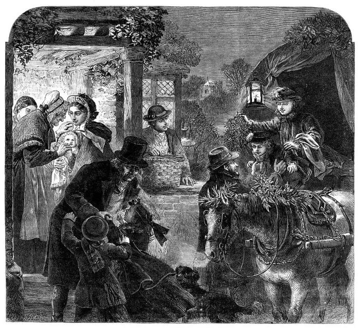 Framed Print : A Visit to the Old Folk on Christmas Eve - drawn by Alfred Hunt, 1864. Creator: Mason Jackson Framed Print : A Visit to the Old Folk on Christmas Eve - drawn by Alfred Hunt, 1864. Creator: Mason Jackson