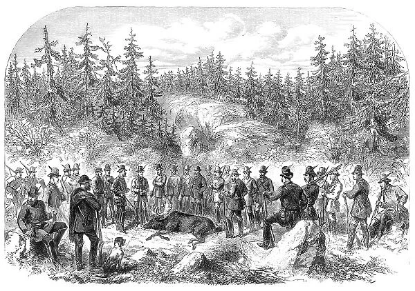Visit of the Prince and Princess of Wales to Sweden: elk-shooting in the Forest of Högtorp…, 1864. Creator: Unknown