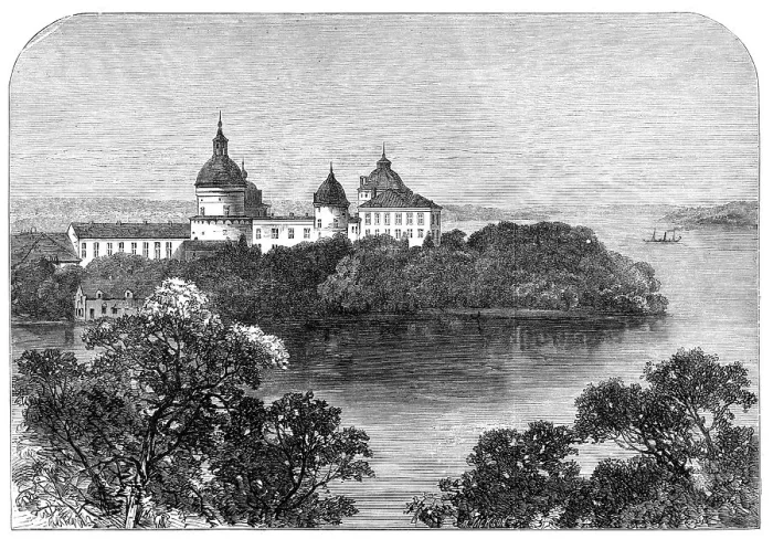 Framed Print : Visit of the Prince and Princess of Wales to Sweden: the Royal Palace of Gripsholm…, 1864. Creator: Unknown Framed Print : Visit of the Prince and Princess of Wales to Sweden: the Royal Palace of Gripsholm…, 1864. Creator: Unknown