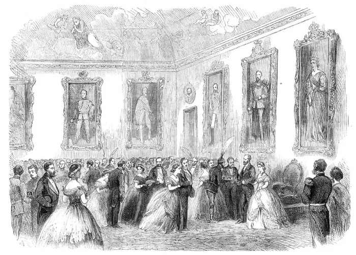 Framed Print : Visit of the Prince and Princess of Wales to Sweden:ball given by the Dowager of Sweden... 1864. Creator: Unknown Framed Print : Visit of the Prince and Princess of Wales to Sweden:ball given by the Dowager of Sweden... 1864. Creator: Unknown