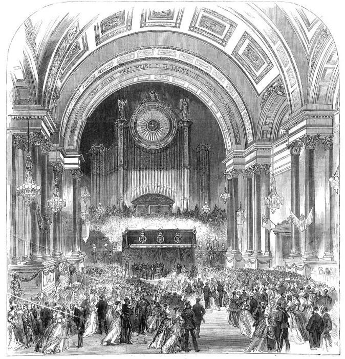 Framed Print : Visit of the Prince of Wales to Leeds: the Mayor's Ball at the Townhall, 1868. Creator: Unknown Framed Print : Visit of the Prince of Wales to Leeds: the Mayor's Ball at the Townhall, 1868. Creator: Unknown