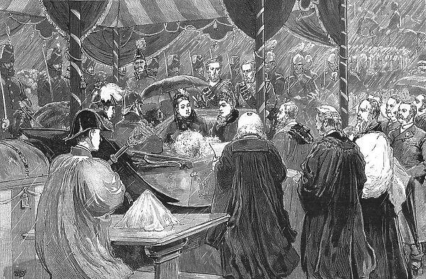 The visit of the Queen to Liverpool - The Recorder reading the Corporation Address... 1886. Creator: Unknown