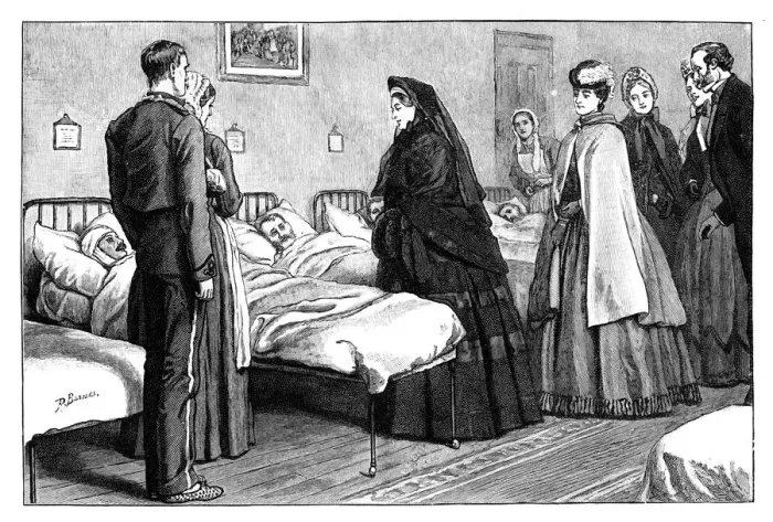 Framed Print : Visit of Queen Victoria to Netley Hospital, Hampshire, c1860s Framed Print : Visit of Queen Victoria to Netley Hospital, Hampshire, c1860s