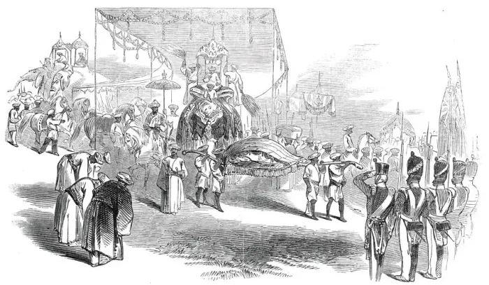 Framed Print : Visit of the Rajah of Travancore to Madras, 1845. Creator: Unknown Framed Print : Visit of the Rajah of Travancore to Madras, 1845. Creator: Unknown
