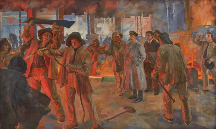 Framed Print : The Visit of Sergo Ordzhonikidze, 1937 Framed Print : The Visit of Sergo Ordzhonikidze, 1937