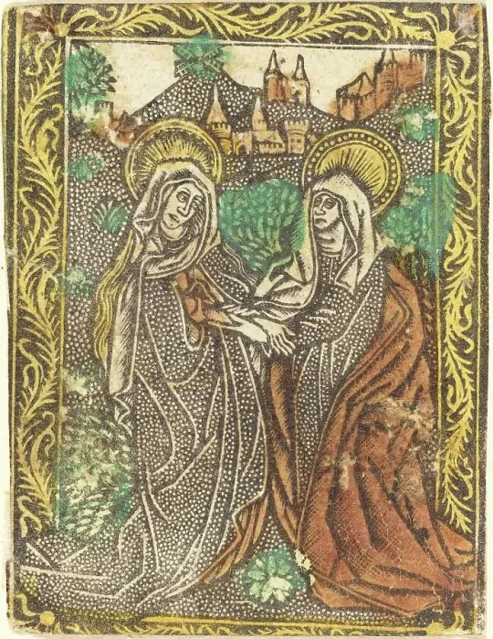 Framed Print : The Visitation, 1460 / 1480. Creator: Master of the Borders with the Four Fathers of the Church Framed Print : The Visitation, 1460 / 1480. Creator: Master of the Borders with the Four Fathers of the Church