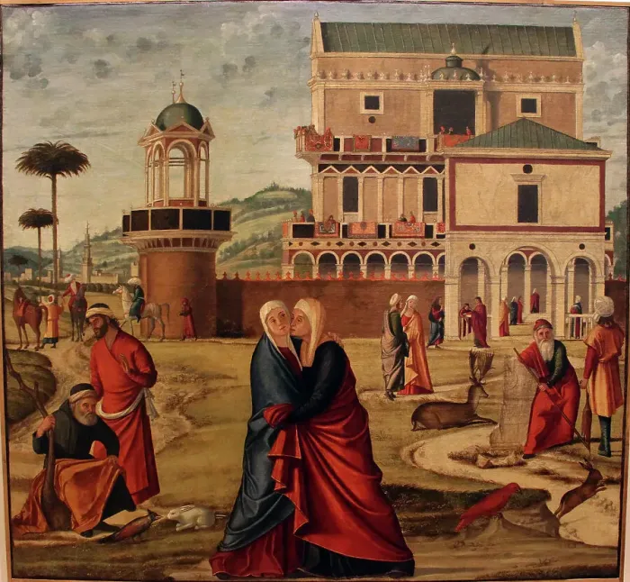 Framed Print : The Visitation, 1504-1508. Creator: Carpaccio; Vittore (1460-1526)