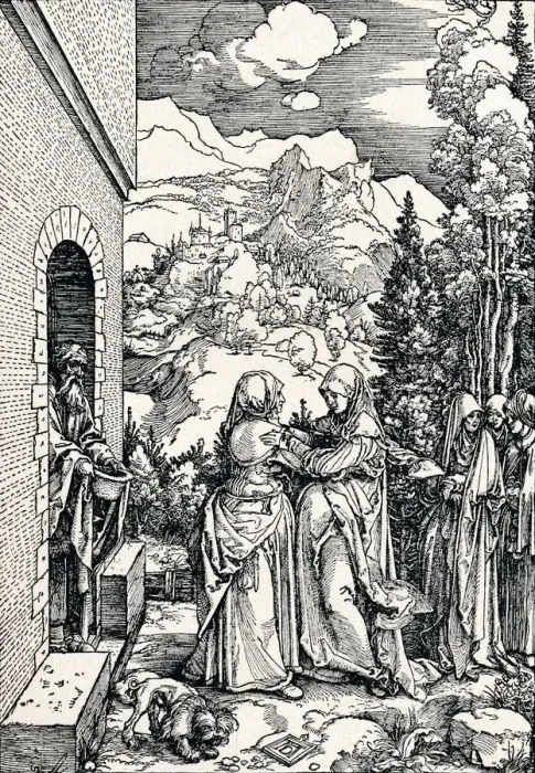 Framed Print : The Visitation, 1506 (1906). Artist: Albrecht Durer Framed Print : The Visitation, 1506 (1906). Artist: Albrecht Durer