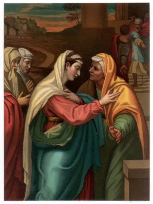 Framed Print : The Visitation, 1518-1519 (1870). Artist: Franz Kellerhoven Framed Print : The Visitation, 1518-1519 (1870). Artist: Franz Kellerhoven