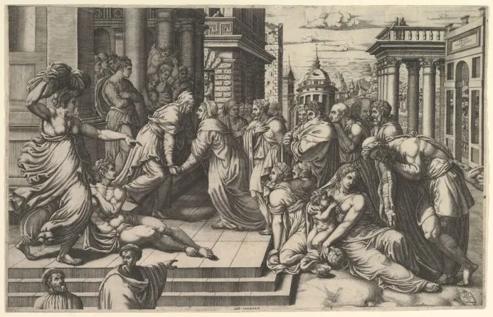 Framed Print : The Visitation, 1540-50. Creator: Giorgio Ghisi Framed Print : The Visitation, 1540-50. Creator: Giorgio Ghisi