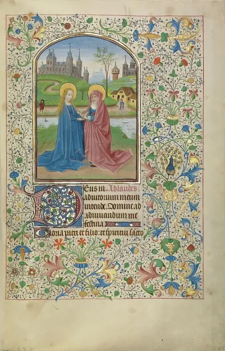 Framed Print : The Visitation; Arenberg Hours, early 1460s. Creator: Willem Vrelant Framed Print : The Visitation; Arenberg Hours, early 1460s. Creator: Willem Vrelant