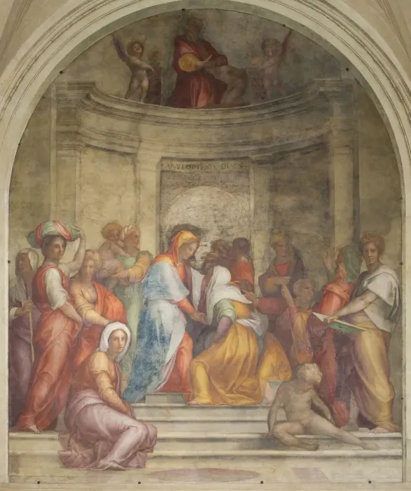 Framed Print : The Visitation. Artist: Pontormo (1494-1557) Framed Print : The Visitation. Artist: Pontormo (1494-1557)