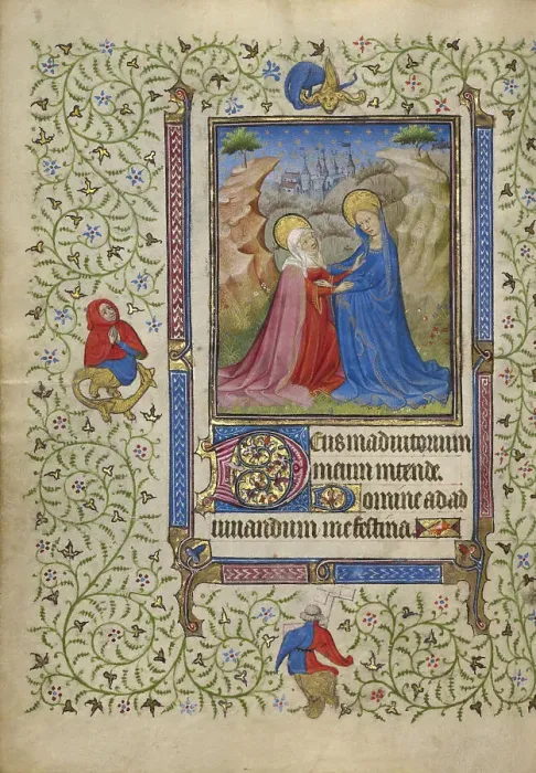 Framed Print : The Visitation; Book of Hours, about 1410. Creator: Unknown Framed Print : The Visitation; Book of Hours, about 1410. Creator: Unknown